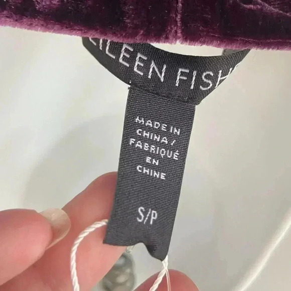 NWT Eileen Fisher Velvet V-Neck Dolman Sleeve Top Sweet Plum size Small - Picture 7 of 10